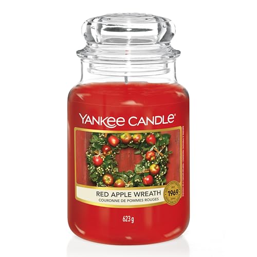 yankee candle duftkerze red apple wreath, großes jar, brenndauer bis 150 h