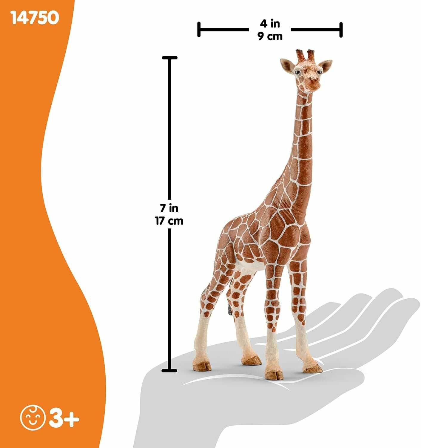 schleich wild life giraffenkuh 14750, detailgetreue tierfigur ab 3 jahren