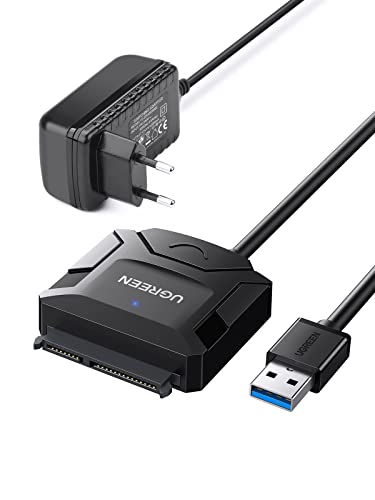 ugreen USB 3.0 auf SATA Adapter Konverter für 2,5"/3,5" HDD/SSD mit 12V Netzteil
