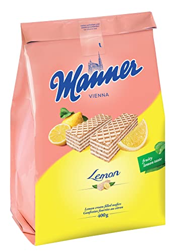 Manner zitronen-waffeln vegan, knusprige waffeln mit zitronencreme, 400 g