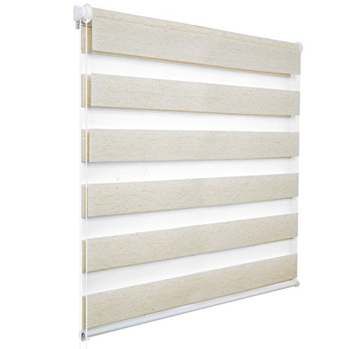 woltu doppelt roller blind 100x150 cm klemmfix ohne bohren beech jalousie transluzent blackout