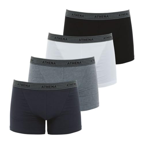 athena herren coton boxer 4er pack mehrfarbig weiß schwarz grau anthrazit 3xl