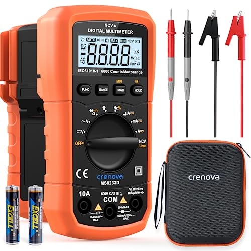 Crenova MS8233D multimeter spannungsprüfer voltmeter mit 6000-count lcd-hintergrundlicht