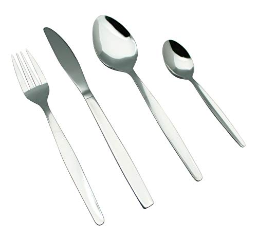 besteckset edelstahl 24 teilig exzact ex826 6 gabeln 6 messer 6 esslöffel 6 teelöffel