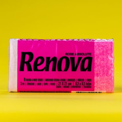 renova pocket tissues rose absolute 6 packs, rotes küchenpapier pink regulär