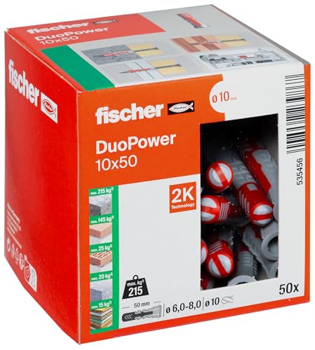 fischer DuoPower 10 x 50 Universaldübel 2-Komponenten Kunststoffdübel 50 Stück