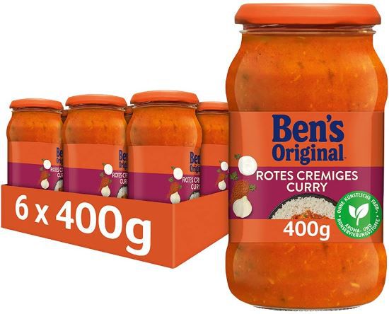 ben's original rotes cremiges curry sauce 6er pack 400g für 12,77