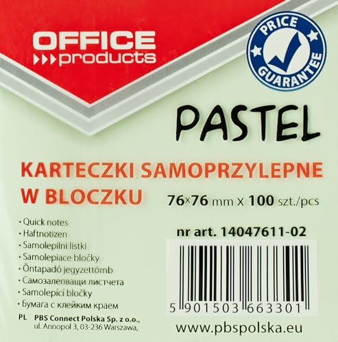 sticky notes 76 x 76 mm pastel farben grün 100 blatt office products 14047611-02