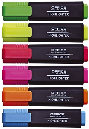 officer products textmarker 6er pack leuchtende farben hochlighter ungiftige tinte