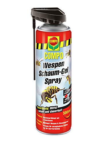 compo wespenspray schaum-gel mit sprührohr, gegen wespen und wespennester, 500 ml