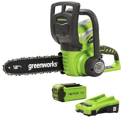 Produktbild: greenworks akku-kettensäge g40cs30k2 30 cm blattlänge 141,99 euro statt 181 euro