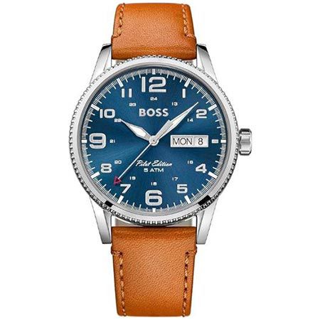 boss pilot analoguhr lederarmband 123,99 euro (statt 200 euro)