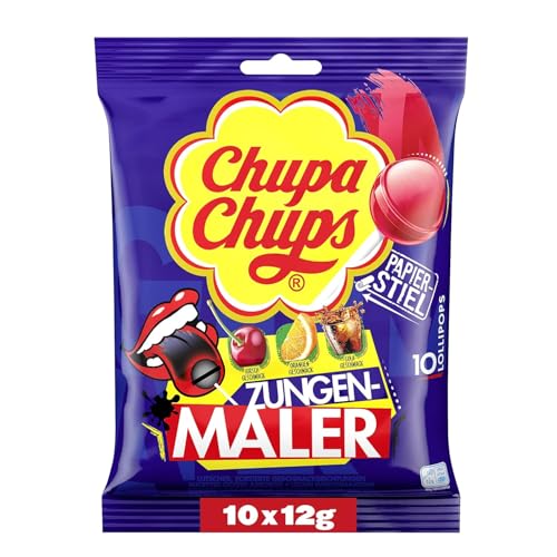 chupa chups zungenmaler lutscher nachfüllbeutel 10 stück ohne künstliche farbstoffe