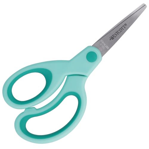 westcott kinderschere türkis linkshänder ergonomischer griff 13 cm für schulkinder