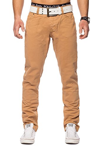 egomaxx herren chino hose tapered leg baumwolle camel größe 29w
