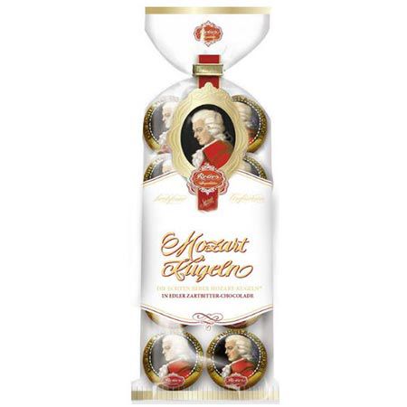 reber mozart-kugeln 8er pack zartbitter-schokolade 160g 5,37 euro