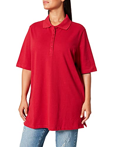 ulla popken poloshirt damen langarm, mohn, größe 46-48 eu