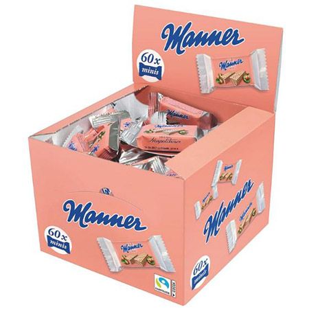 Manner Neapolitaner Waffeln 60er Pack mit Haselnusscreme, 13,59