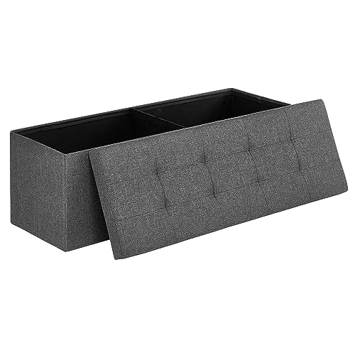 Produktbild: songmics hocker mit stauraum, 38 x 110 x 38 cm, faltbank, bis 300 kg, grau