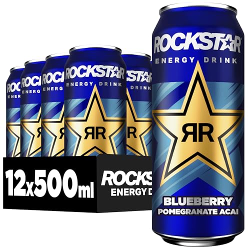 rockstar energy drink blueberry - koffeinhaltiges erfrischungsgetränk (12 x 500ml)