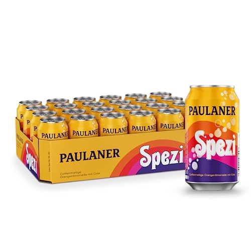 Paulaner Spezi, Erfrischungsgetränk Cola & Orange, Limo Zero, Einweg, 24x0,33l, Pfandflaschen