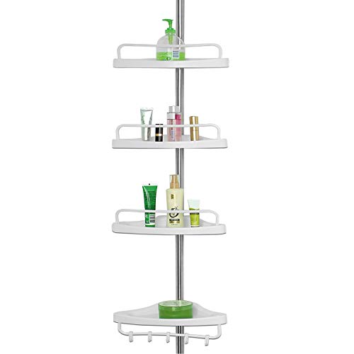 deuba teleskop duschablage 4 ablagen ohne bohren 92-306 cm