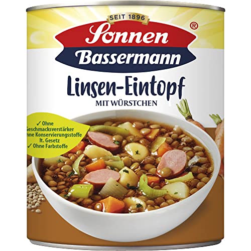 Sonnen Bassermann Eintöpfe 800g Linsen, Hühner-Nudeltopf, Frühlingstopf, Reistopf