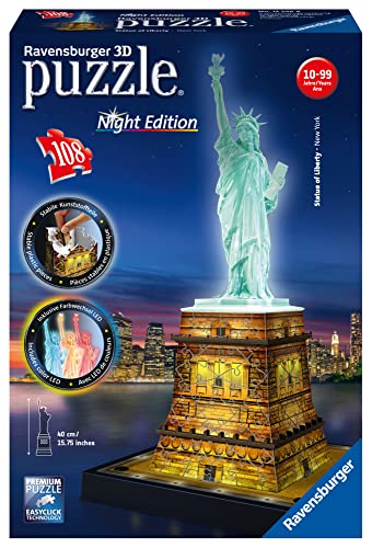 ravensburger 3d puzzle freiheitsstatue nachteindruck mit led 12596