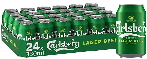 carlsberg lager bier 24x 0,33l dosen für 15 euro statt 21 euro