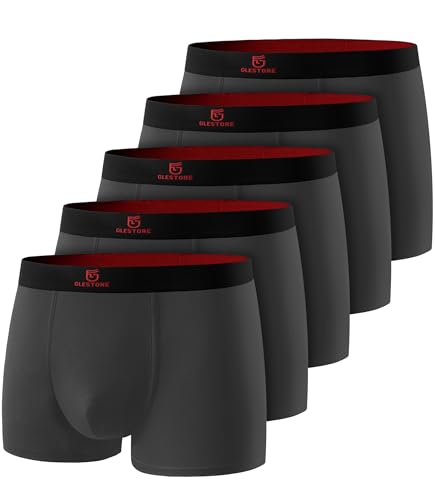 gleSTORE boxershorts herren modal unterwäsche 5er pack dunkelgrau hipster m