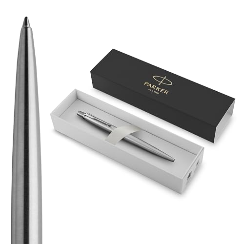 Parker Jotter kugelschreiber Edelstahl mit chromteilen, mittlere spitze, blaue tinte
