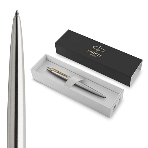 parker jotter kugelschreiber edelstahl goldener clip