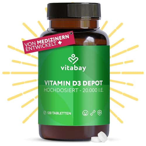 vitabay vitamin d3 hochdosiert 20.000 ie 120 vegane tabletten zur immununterstützung