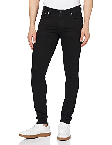 JACK & JONES Herren Skinny Jeans Schwarz 34W Kurz Schlanke Passform