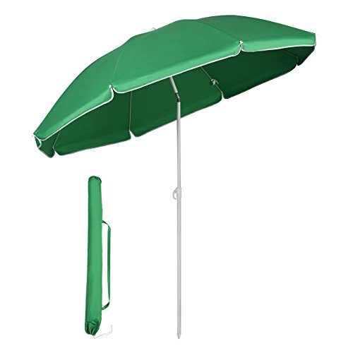 sekey sonnenschirm 160 cm rund, verstellbar mit schutzhülle für balkon garten terrasse