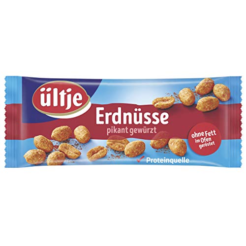 ültje erdnüsse, pikant gewürzt, fettfrei geröstet, 50g Riegelbeutel