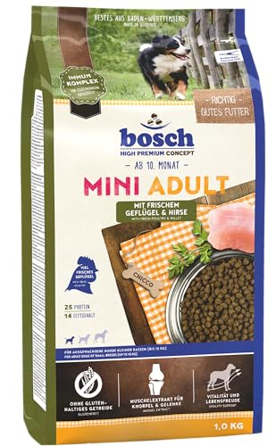 bosch hundetrockenfutter mini adult geflügel hirse für kleine rassen bis 15 kg 3 kg