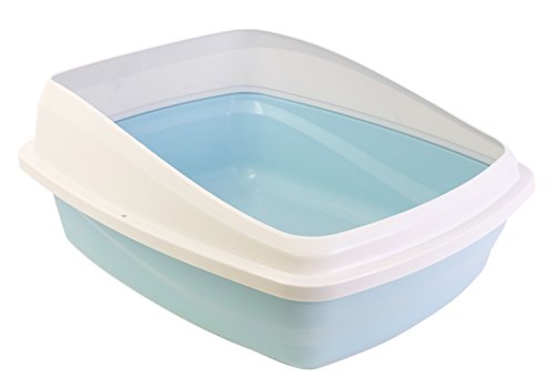 catit katzentoilette blau grau mit rand 38 x 48 x 19 cm