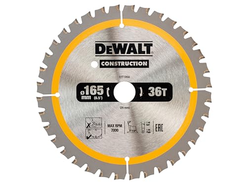 dewalt bau-kreissägeblatt dt1950 für akku-handkreissäge 165x20mm 36wz 20 winkel
