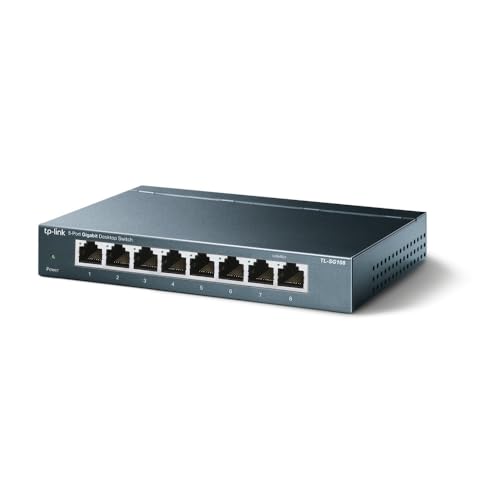 tp-link tl-sg108 gigabit switch 8-port mit rj-45 lan und metallgehäuse