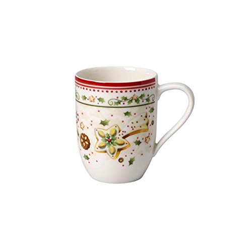 villeroy & boch kaffeebecher winter bakery delight sternschnuppe 370 ml weiß rot beige
