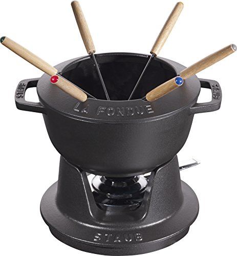 STAUB Fondue Set schwarz, 6 Gabeln, für Käse- und Fleisch-Fondue