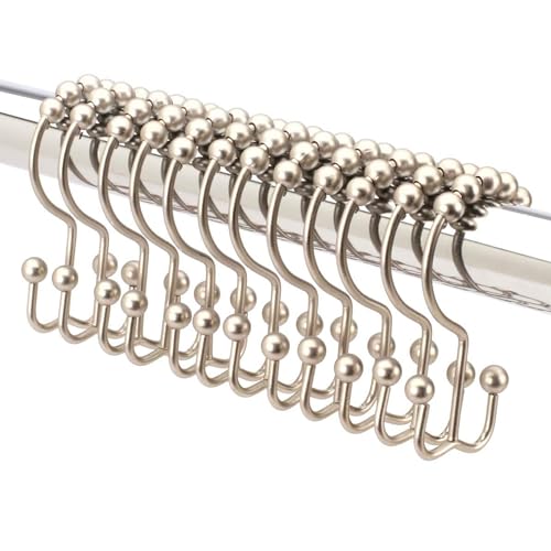 12 extra large duschvorhangringe aus edelstahl, duschvorhanghaken in nickel look