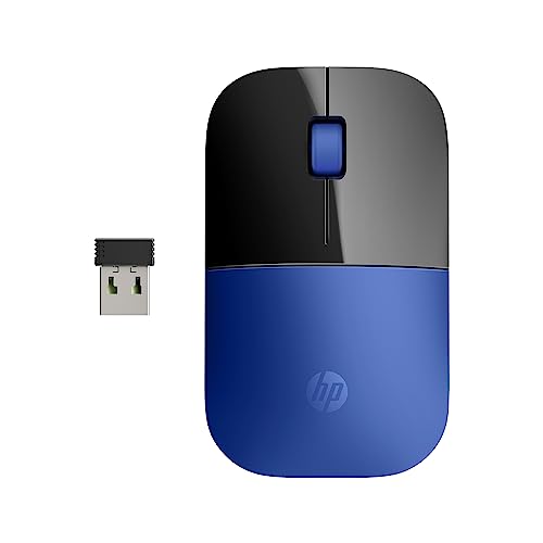 hp z3700 kabellose maus blau, 1200 dpi sensor, usb anschluss, bis 16 monate akkulaufzeit