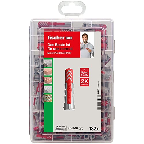 fischer meister-box duopower mit 132 dübel, 6x30 mm, 8x40 mm, 10x50 mm, ohne schrauben