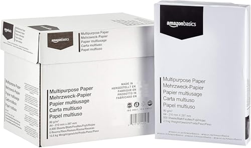 amazonbasics druckpapier a4 80 g/m 2500 blätter weiß