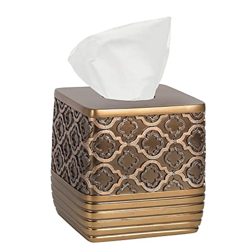 Popular Bath Tissue Box, Spindle Collection in Gold, stilvolle Aufbewahrung für Toilettenpapier