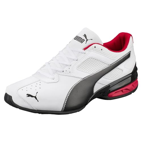 puma tazon 6 fm herren low-top trainer weiß schwarz silber 42 eu