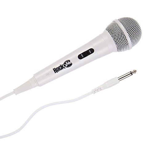 rockjam karaoke mikrofon unidirektional dynamisch mit 3 meter kabel - weiß