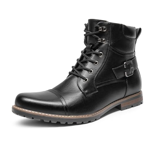 bruno marc herren motorrad stiefel chukka schnürboots biker freizeitschuhe schwarz 43